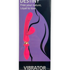 Vibrador Intense Destiny con succión clitorial, punto G y plug anal integrado Glow & Vibe.