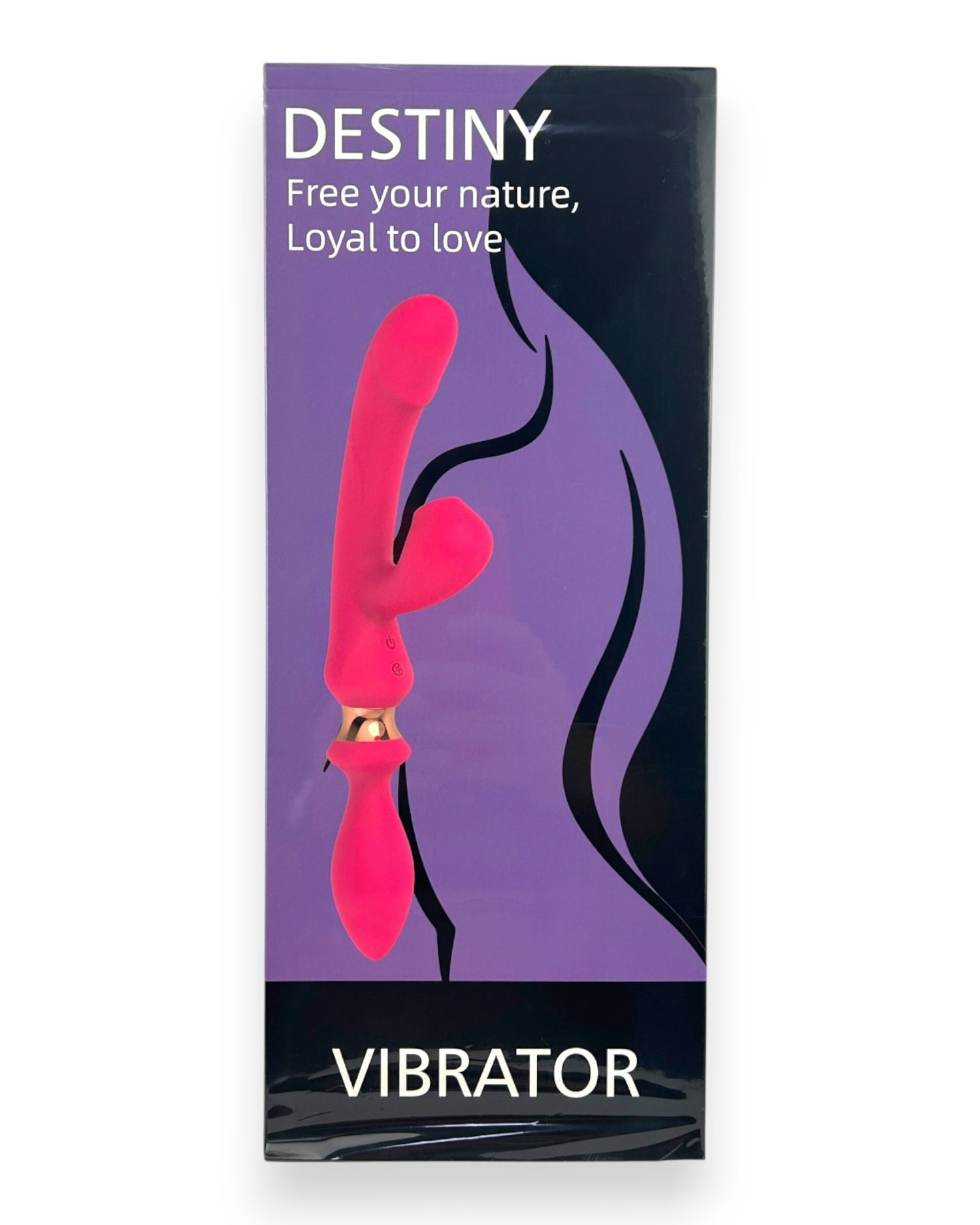 Vibrador Intense Destiny con succión clitorial, punto G y plug anal integrado Glow & Vibe.