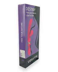 Vibrador Intense Destiny con succión clitorial, punto G y plug anal integrado Glow & Vibe.