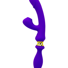 Vibrador Intense Destiny con succión clitorial, punto G y plug anal integrado Glow & Vibe.