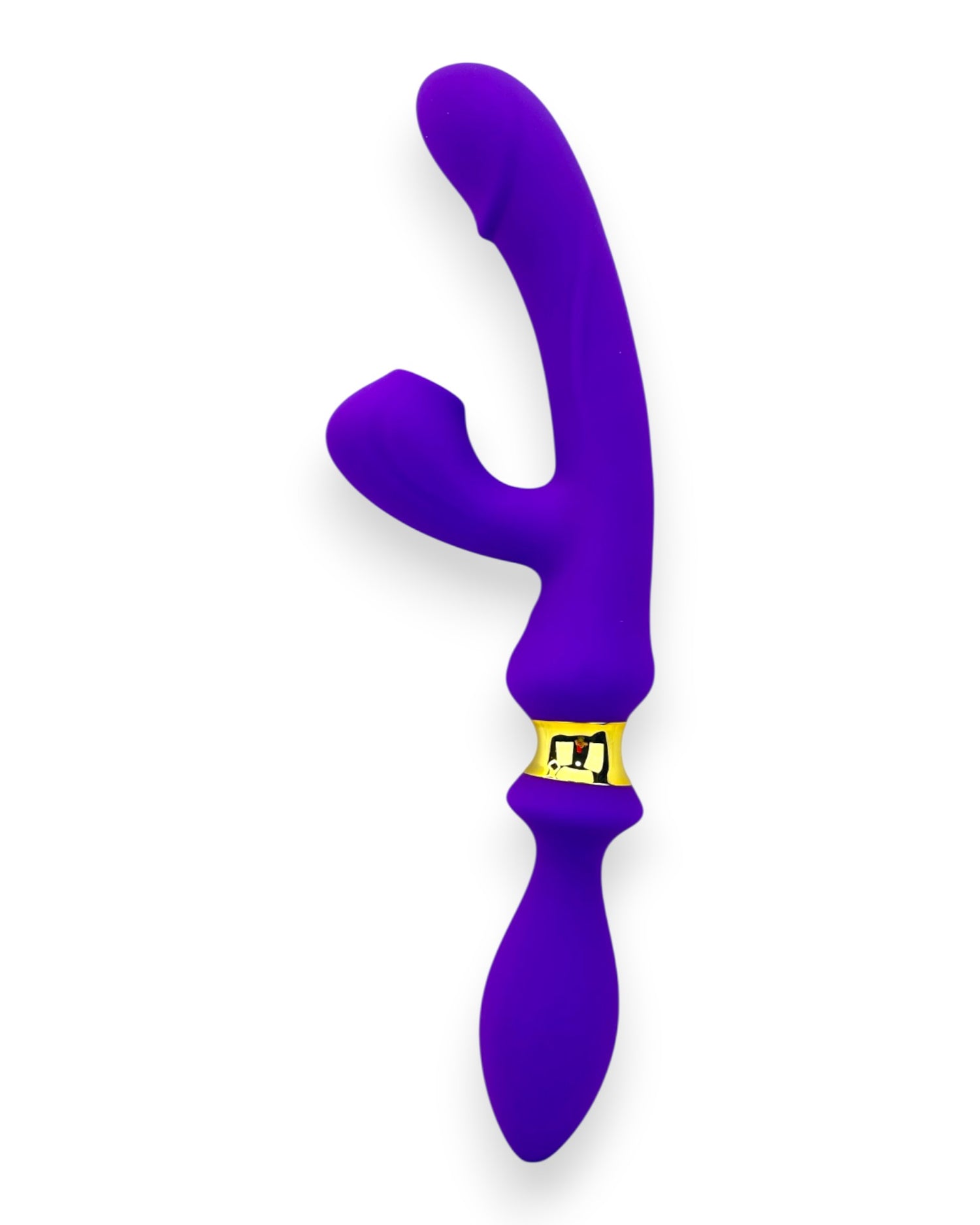 Vibrador Intense Destiny con succión clitorial, punto G y plug anal integrado Glow & Vibe.