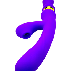 Vibrador Intense Destiny con succión clitorial, punto G y plug anal integrado Glow & Vibe.