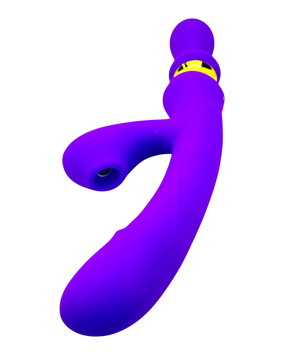 Vibrador Intense Destiny con succión clitorial, punto G y plug anal integrado Glow & Vibe.
