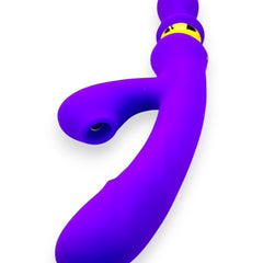 Vibrador Intense Destiny con succión clitorial, punto G y plug anal integrado Glow & Vibe.