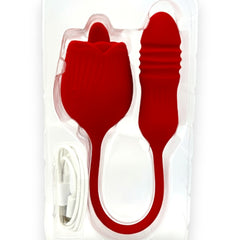 Vibrador Rosa Luxe con lengua estimuladora y pistón de 11 cm, diseño elegante y potente Glow & Vibe.