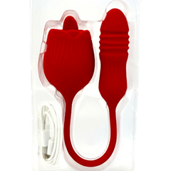 Vibrador Rosa Luxe con lengua estimuladora y pistón de 11 cm, diseño elegante y potente Glow & Vibe.