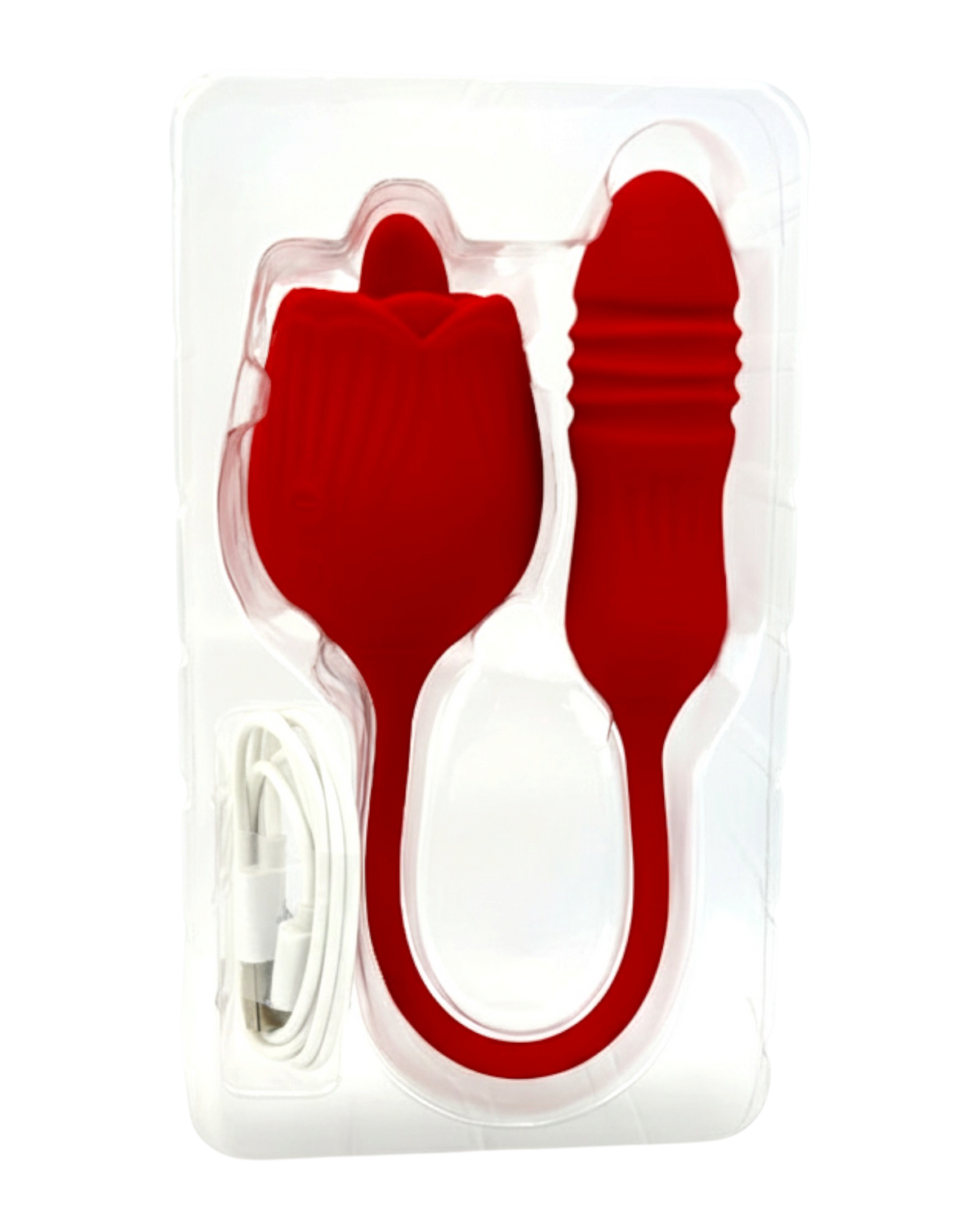 Vibrador Rosa Luxe con lengua estimuladora y pistón de 11 cm, diseño elegante y potente Glow & Vibe.