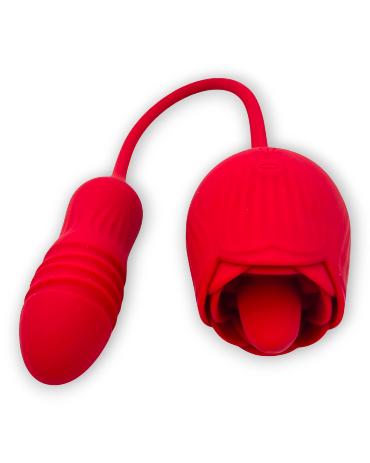Vibrador Rosa Luxe con lengua estimuladora y pistón de 11 cm, diseño elegante y potente Glow & Vibe.