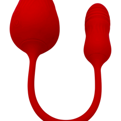 Vibrador Rosa Luxe con lengua estimuladora y pistón de 11 cm, diseño elegante y potente Glow & Vibe.