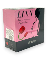 Vibrador doble Rosa Linn con 10 funciones de vibración y 10 modos de succión Glow & Vibe.
