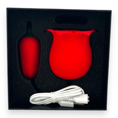 Vibrador doble Rosa Linn con 10 funciones de vibración y 10 modos de succión Glow & Vibe.