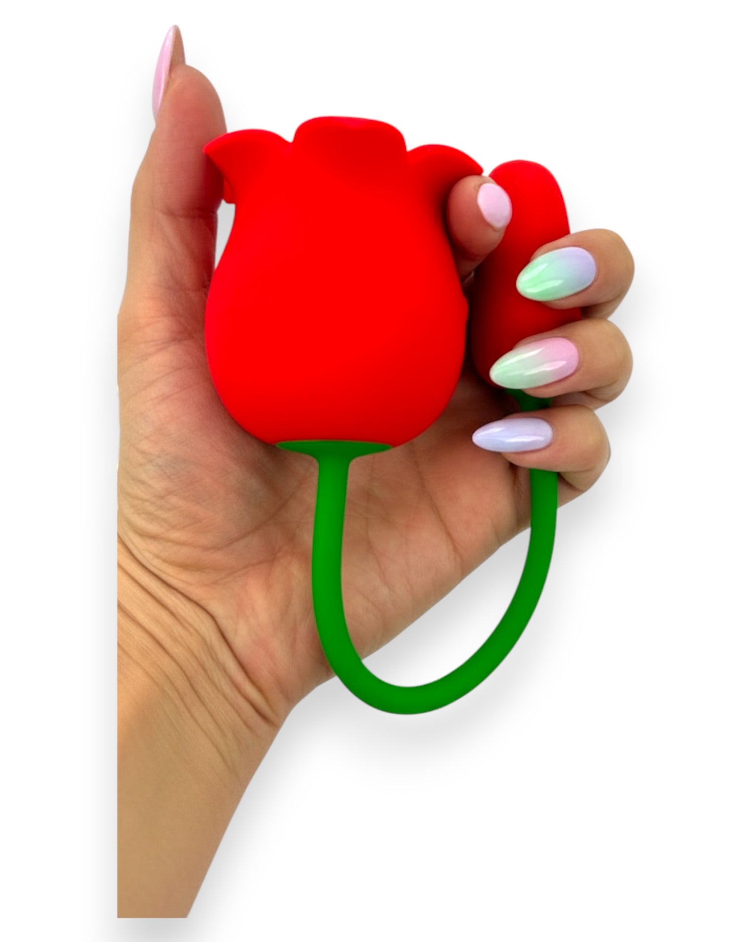Vibrador doble Rosa Linn con 10 funciones de vibración y 10 modos de succión Glow & Vibe.