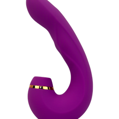 Vibrador Royal Pulse con 5 funciones de vibración y 10 modos de succión, diseño elegante Glow & Vibe.
