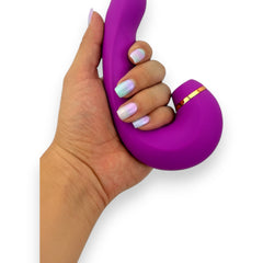 Vibrador Royal Pulse con 5 funciones de vibración y 10 modos de succión, diseño elegante Glow & Vibe.