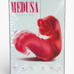 Doble vibrador Medusa Massage con estimulador de lengua y diseño vaginal de movimientos fuertes, Glow & Vibe.