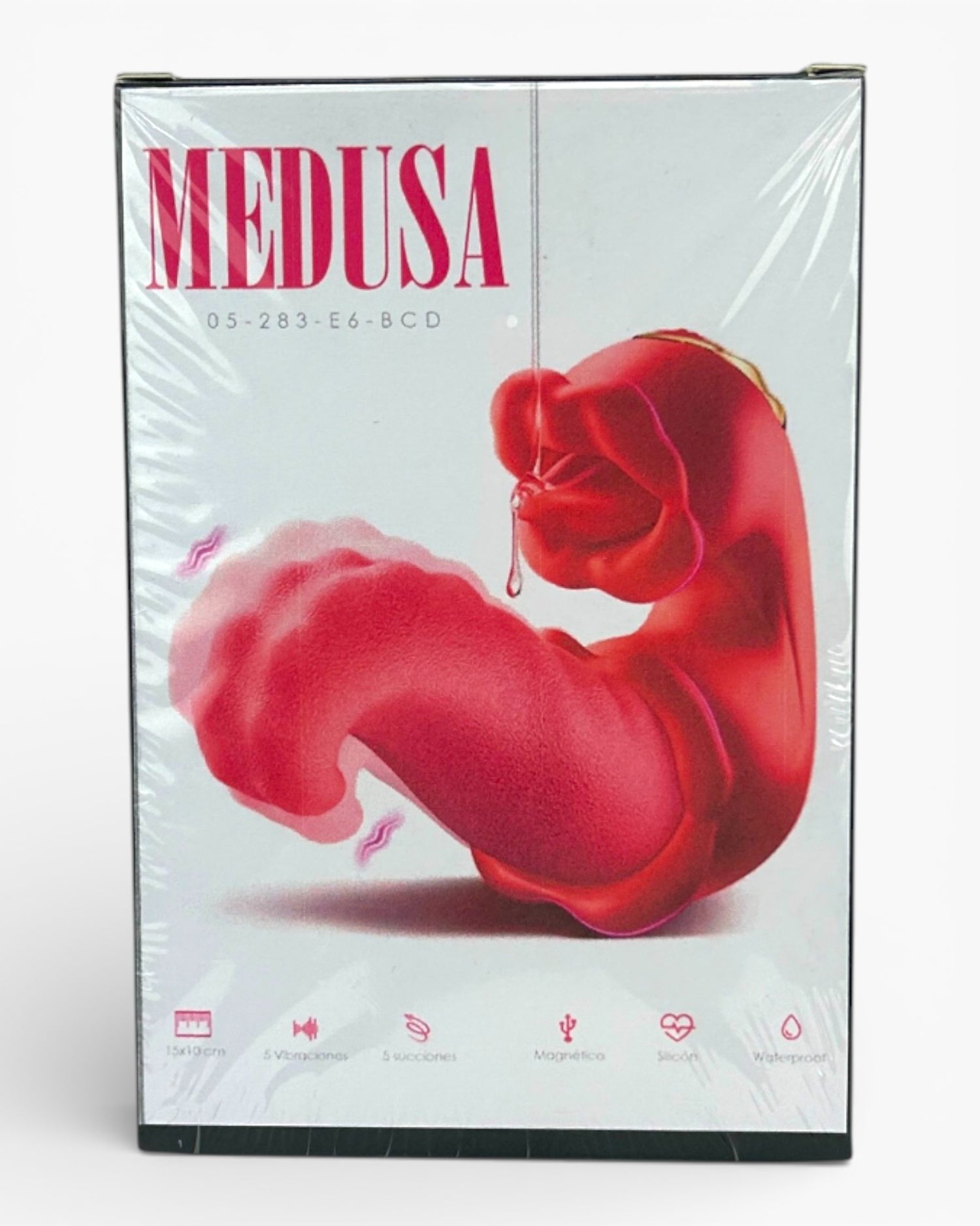 Doble vibrador Medusa Massage con estimulador de lengua y diseño vaginal de movimientos fuertes, Glow & Vibe.