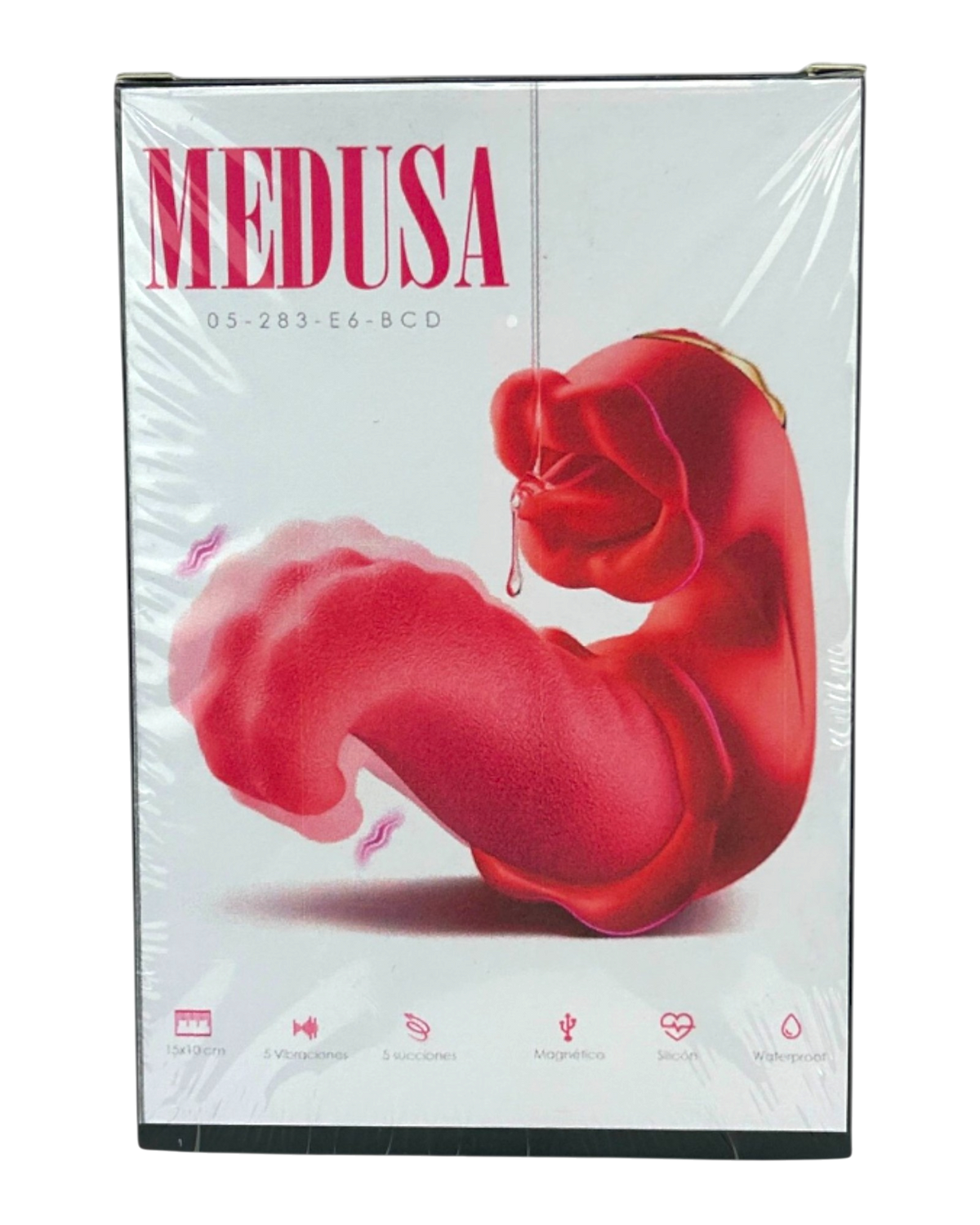 Doble vibrador Medusa Massage con estimulador de lengua y diseño vaginal de movimientos fuertes, Glow & Vibe.