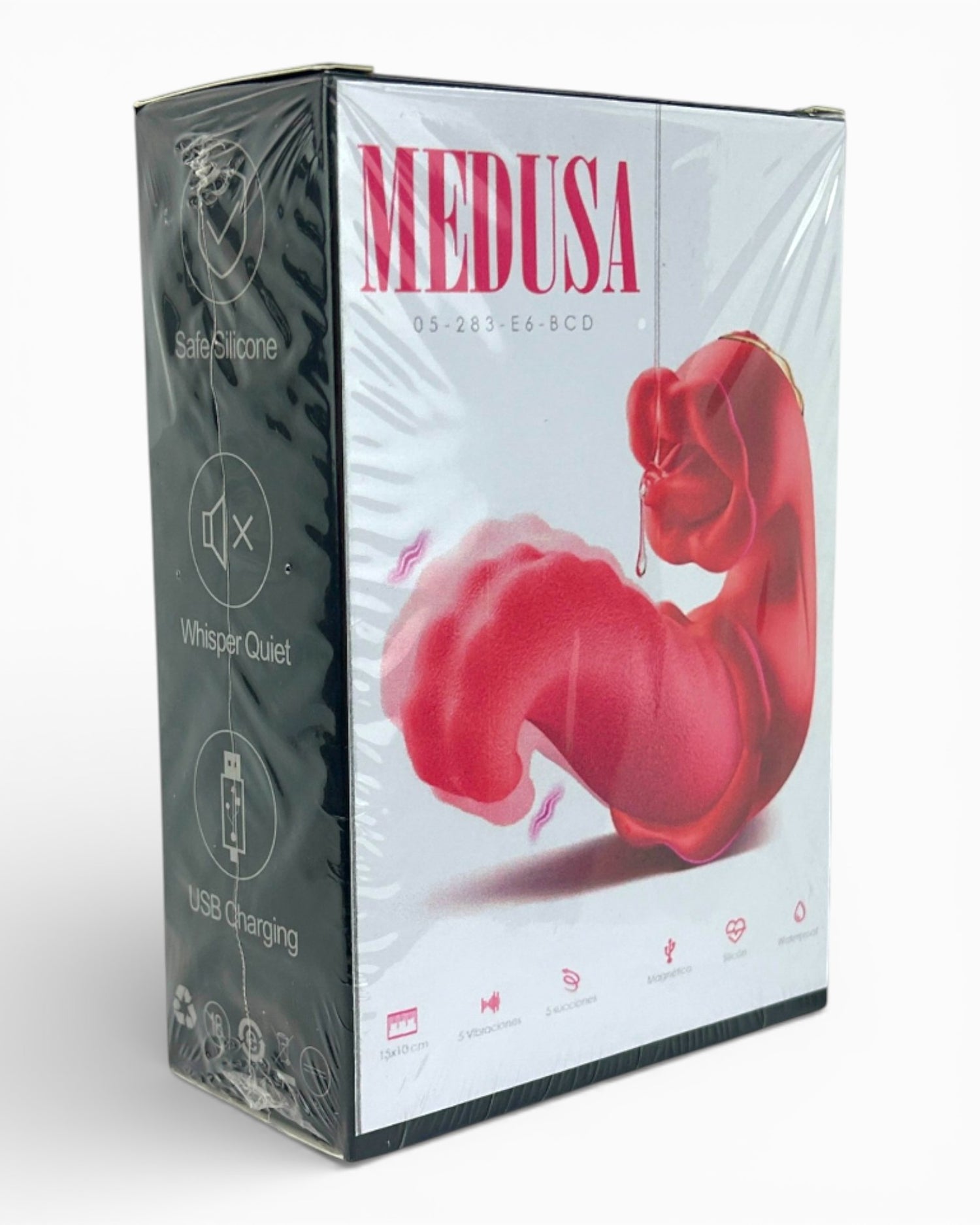Doble vibrador Medusa Massage con estimulador de lengua y diseño vaginal de movimientos fuertes, Glow & Vibe.