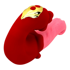 Doble vibrador Medusa Massage con estimulador de lengua y diseño vaginal de movimientos fuertes, Glow & Vibe.