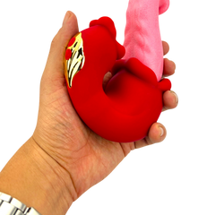 Doble vibrador Medusa Massage con estimulador de lengua y diseño vaginal de movimientos fuertes, Glow & Vibe.