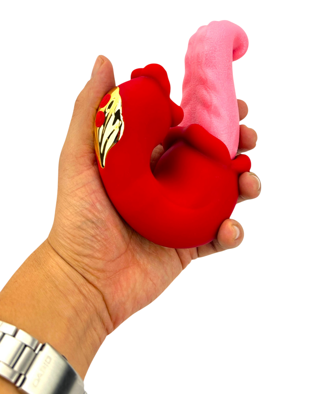 Doble vibrador Medusa Massage con estimulador de lengua y diseño vaginal de movimientos fuertes, Glow & Vibe.