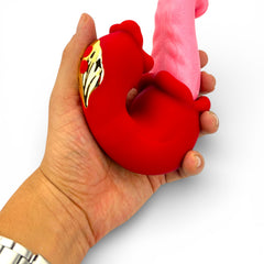 Doble vibrador Medusa Massage con estimulador de lengua y diseño vaginal de movimientos fuertes, Glow & Vibe.