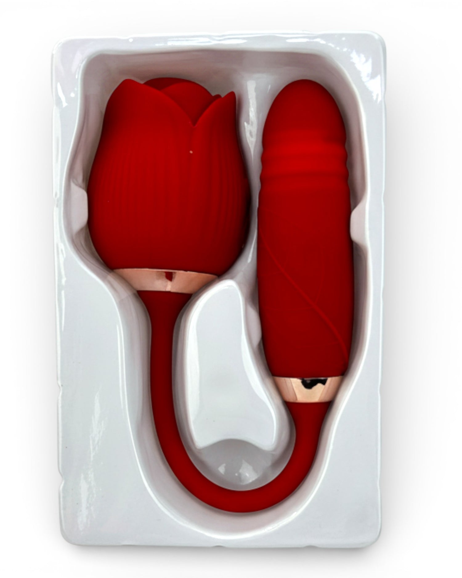 Vibrador Rosa Stroker con pistón, succionador y 10 funciones de vibración Glow & Vibe.