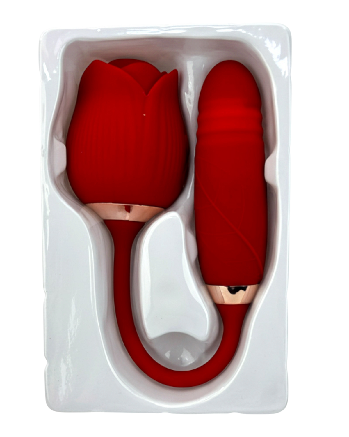Vibrador Rosa Stroker con pistón, succionador y 10 funciones de vibración Glow & Vibe.