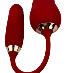 Vibrador Rosa Stroker con pistón, succionador y 10 funciones de vibración Glow & Vibe.