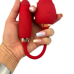 Vibrador Rosa Stroker con pistón, succionador y 10 funciones de vibración Glow & Vibe.