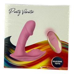Vibrador Party Vibe con estimulador clitorial, diseño elegante y colorido Glow & Vibe.