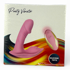 Vibrador Party Vibe con estimulador clitorial, diseño elegante y colorido Glow & Vibe.