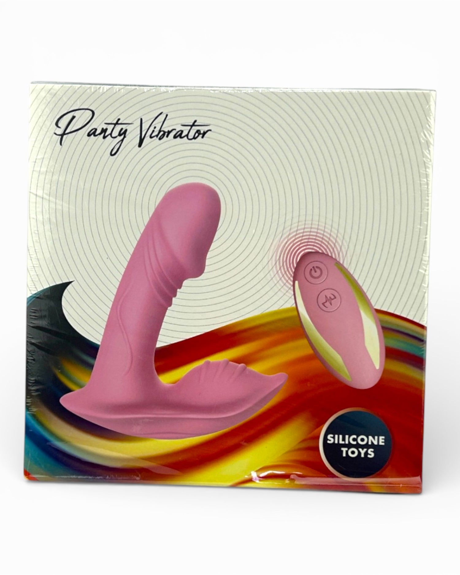 Vibrador Party Vibe con estimulador clitorial, diseño elegante y colorido Glow & Vibe.