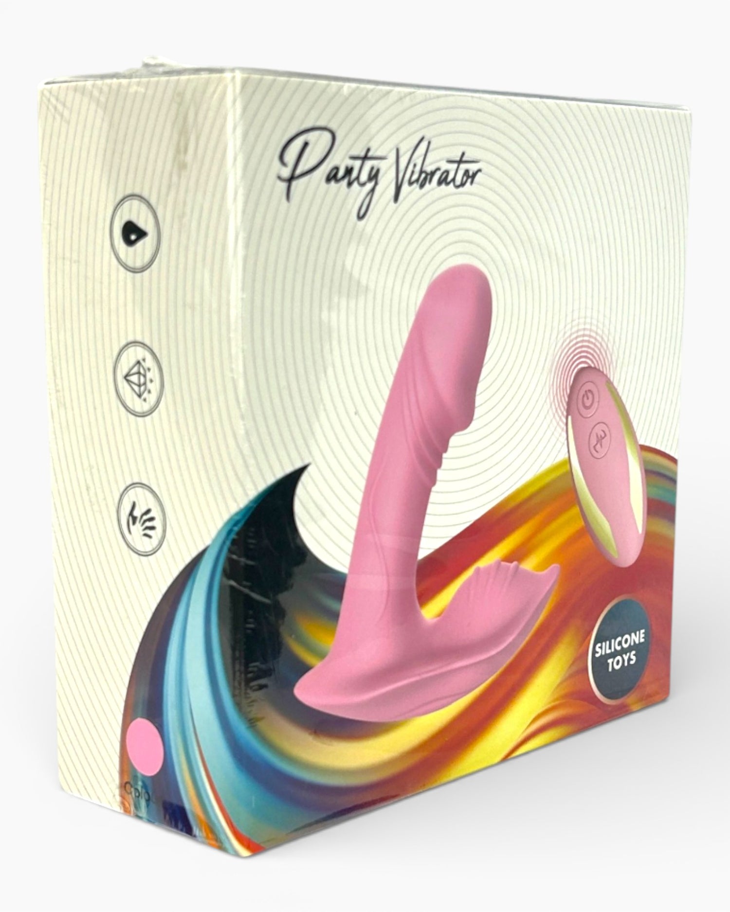 Vibrador Party Vibe con estimulador clitorial, diseño elegante y colorido Glow & Vibe.
