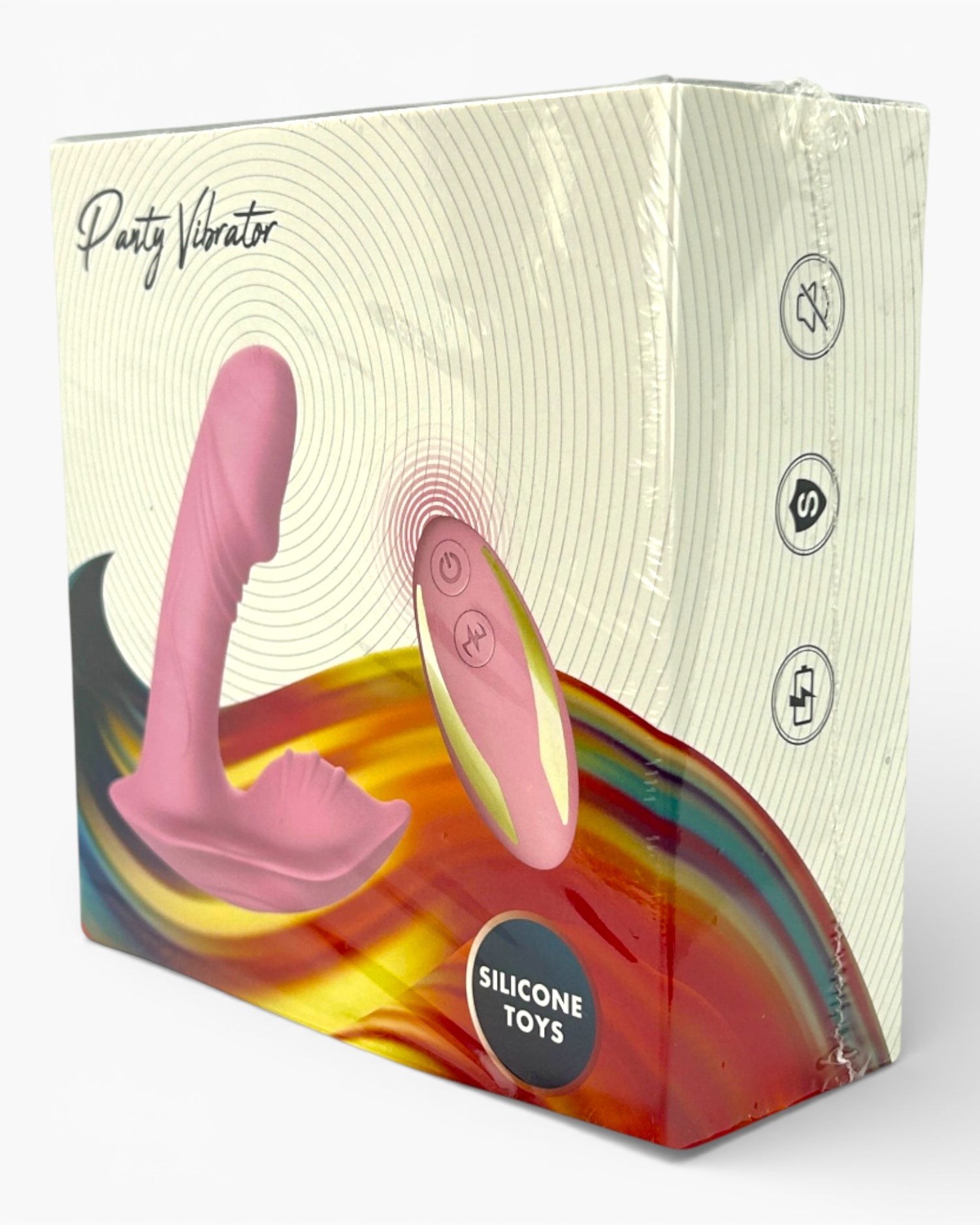 Vibrador Party Vibe con estimulador clitorial, diseño elegante y colorido Glow & Vibe.