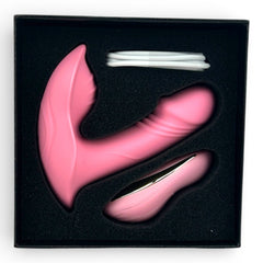 Vibrador Party Vibe con estimulador clitorial, diseño elegante y colorido Glow & Vibe.