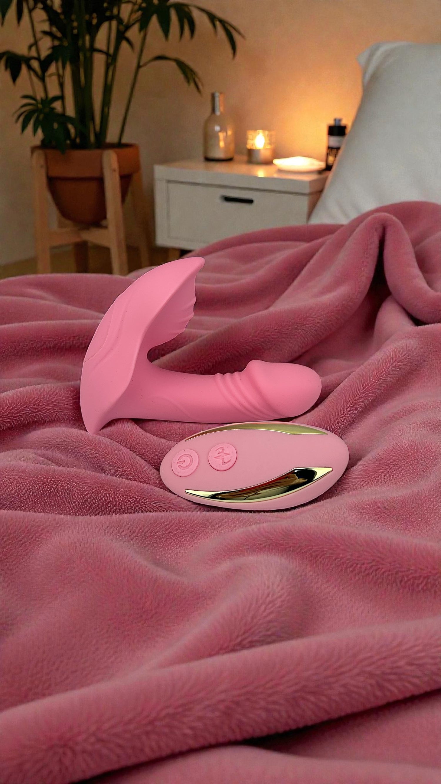 Vibrador Party Vibe con estimulador clitorial, diseño elegante y colorido Glow & Vibe.