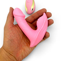 Vibrador Party Vibe con estimulador clitorial, diseño elegante y colorido Glow & Vibe.
