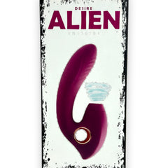 Vibrador Cosmic Alien con 10 funciones de vibración y 10 de succión, diseño futurista Glow & Vibe.