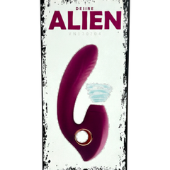 Vibrador Cosmic Alien con 10 funciones de vibración y 10 de succión, diseño futurista Glow & Vibe.