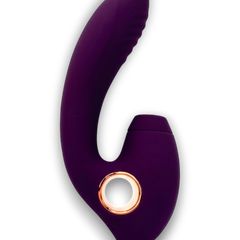 Vibrador Cosmic Alien con 10 funciones de vibración y 10 de succión, diseño futurista Glow & Vibe.