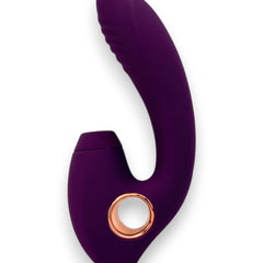Vibrador Cosmic Alien con 10 funciones de vibración y 10 de succión, diseño futurista Glow & Vibe.