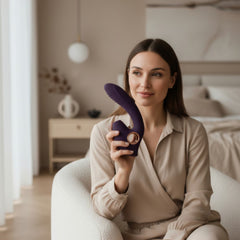 Vibrador Cosmic Alien con 10 funciones de vibración y 10 de succión, diseño futurista Glow & Vibe.