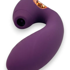 Vibrador Cosmic Alien con 10 funciones de vibración y 10 de succión, diseño futurista Glow & Vibe.