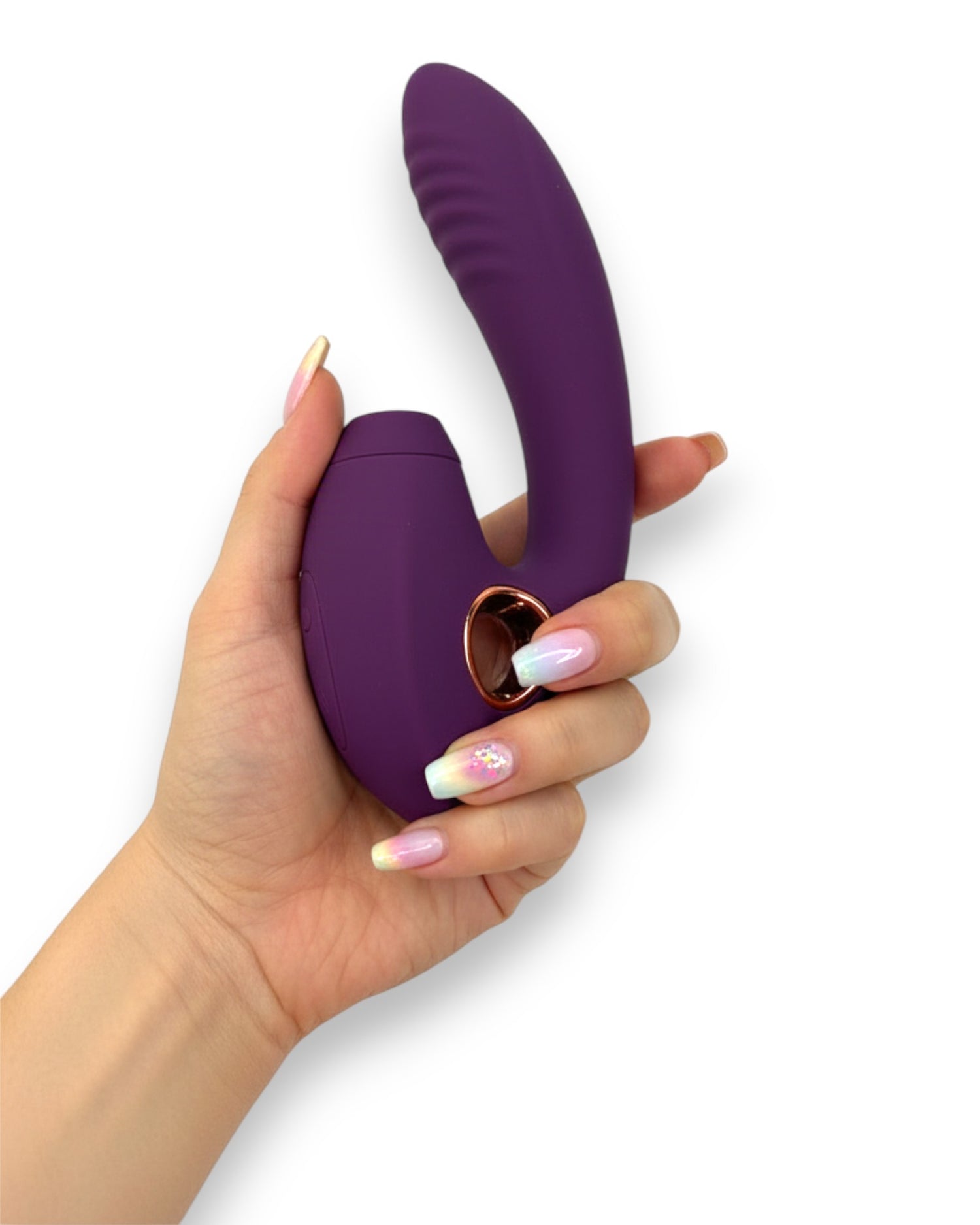 Vibrador Cosmic Alien con 10 funciones de vibración y 10 de succión, diseño futurista Glow & Vibe.