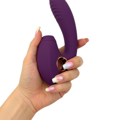 Vibrador Cosmic Alien con 10 funciones de vibración y 10 de succión, diseño futurista Glow & Vibe.