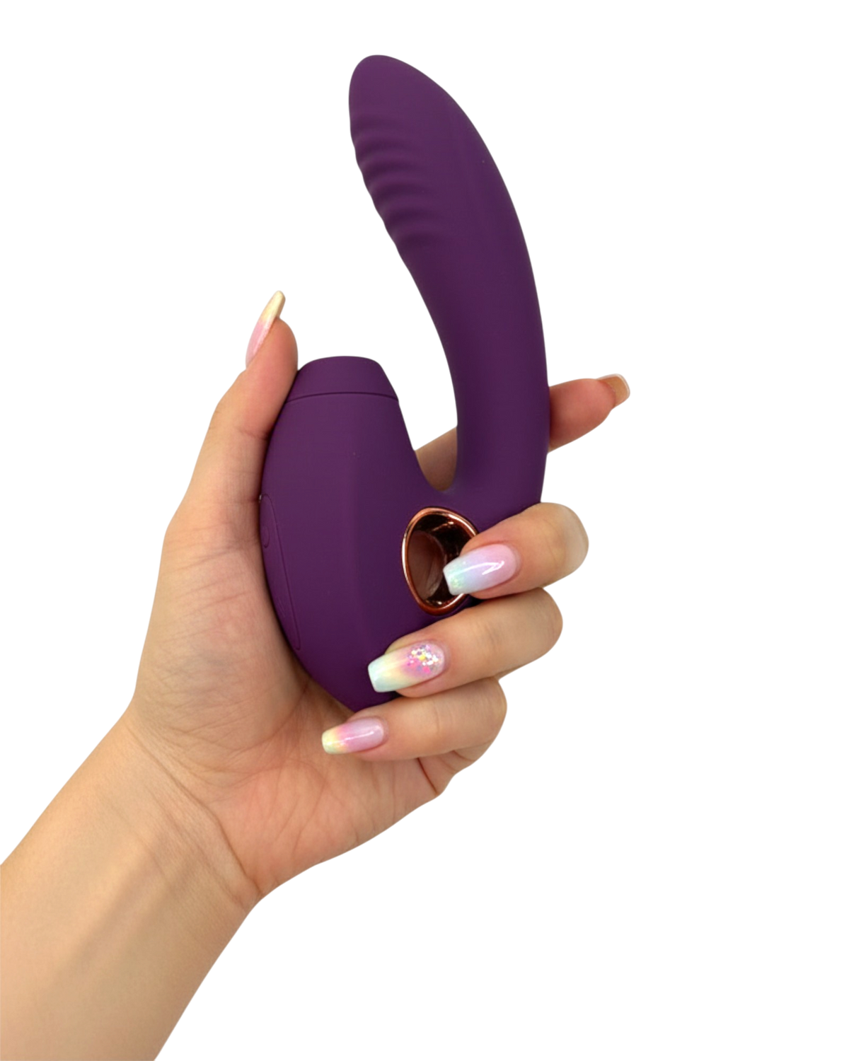 Vibrador Cosmic Alien con 10 funciones de vibración y 10 de succión, diseño futurista Glow & Vibe.