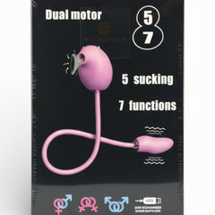Vibrador Dual Desire con succión y vibración doble, diseño versátil Glow & Vibe.