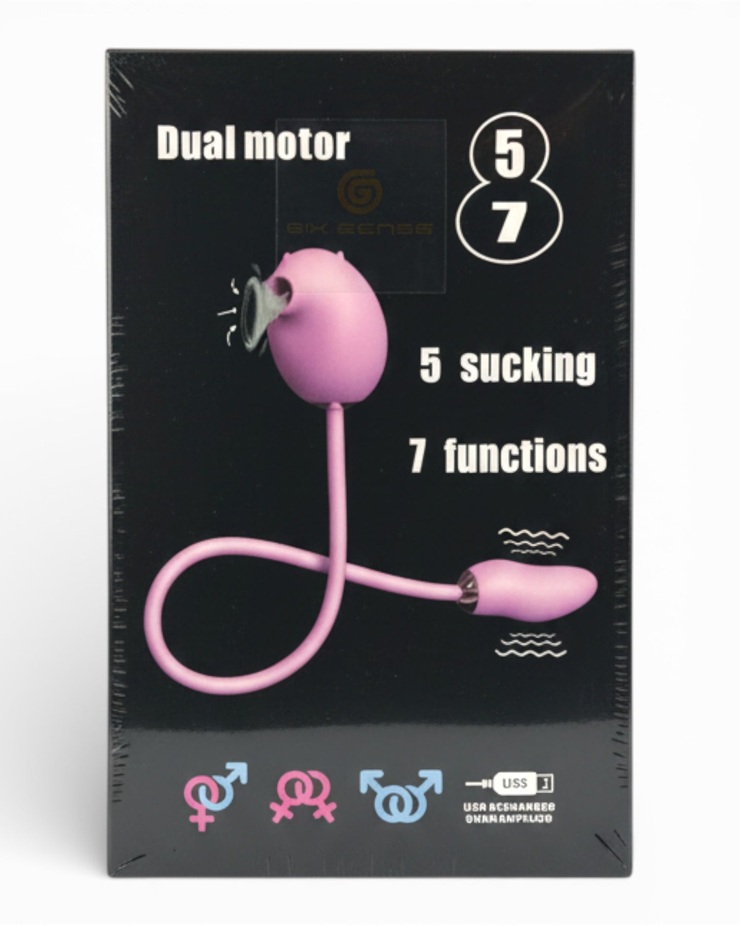 Vibrador Dual Desire con succión y vibración doble, diseño versátil Glow & Vibe.