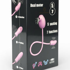 Vibrador Dual Desire con succión y vibración doble, diseño versátil Glow & Vibe.